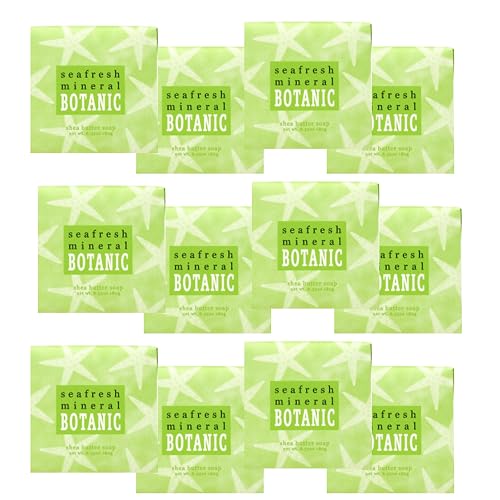 Greenwich Bay Mini Botanical Soap Bars - 12 Pack 1.9 oz Each - Individually Wrapped Guest Soaps for Airbnb, Spa, Travel, Bath - Travel Size Bar Soap