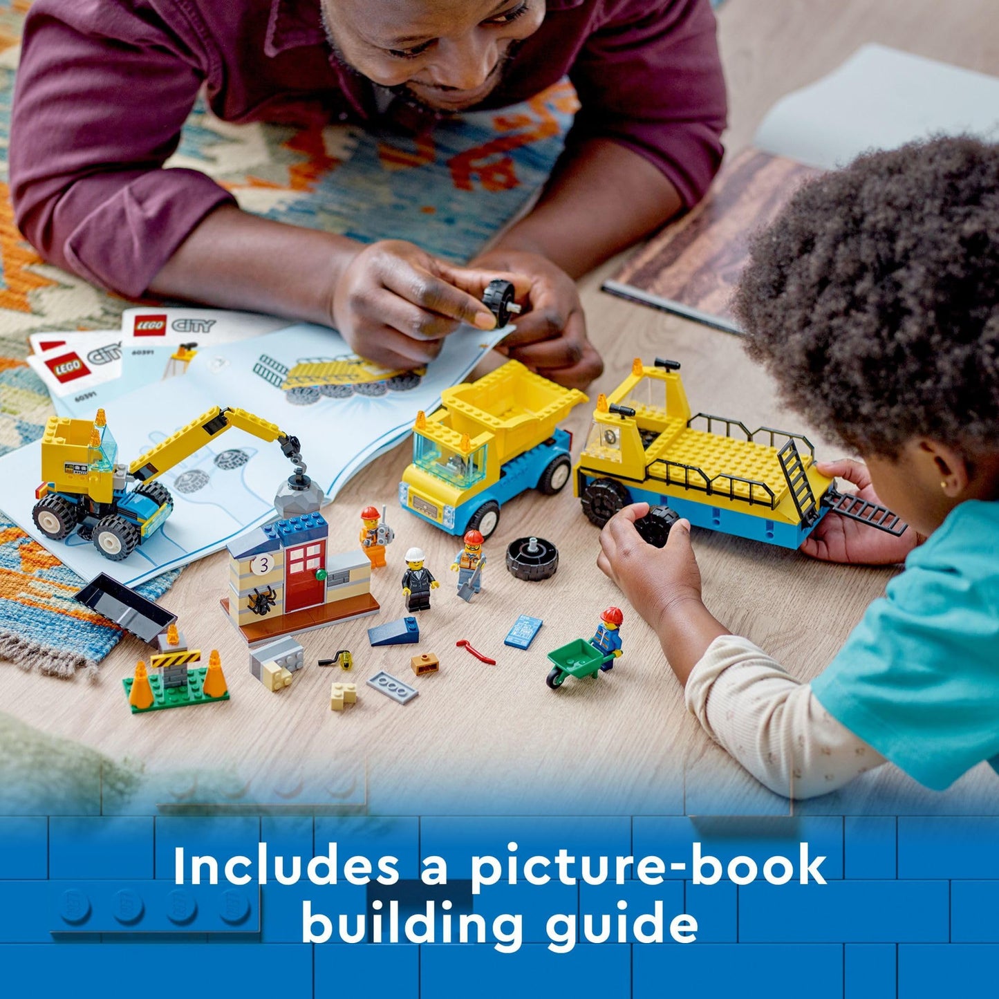 LEGO City Construction Trucks and Wrecking Ball Crane 60391 Building Toy Set for Toddler Kids Ages 4+, Includes 3 Construction Vehicles, an Abandoned…