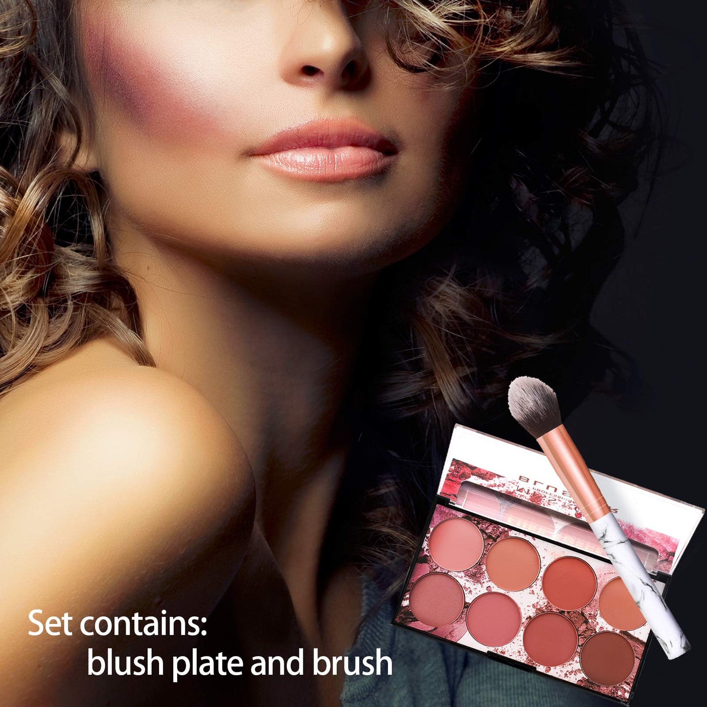 NewBang 8 Colors Blush Palette, Matte Mineral Blush Powder Bright Shimmer Face Blush,Contour and Highlight Blush Palette,Professional Facial Beauty