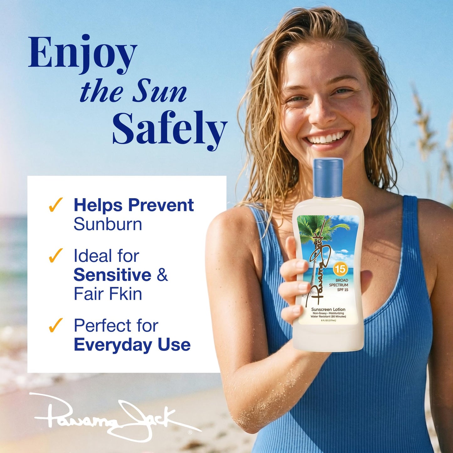 Panama Jack Sunscreen Lotion SPF 15, 6 Fl Oz