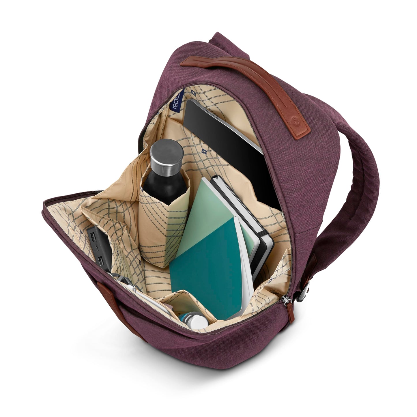 Samsonite Virtuosa Carry-On Travel Backpack with Padded Laptop Sleeve, Merlot