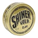 Shiner Gold Clay Pomade | Strong Hold | Matte Finish | Water-based | Coconut Scent, 3.5oz