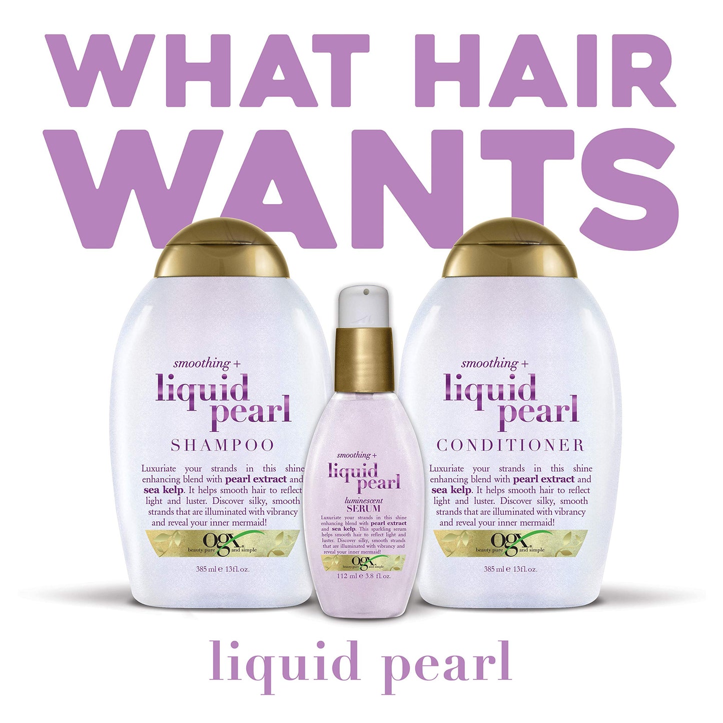 OGX Smoothing + Liquid Pearl Conditioner, 13 Ounce