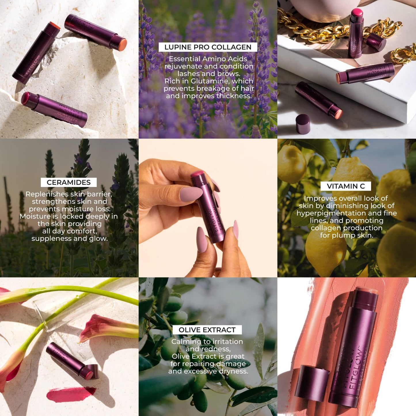 Fitglow Beauty Cloud Collagen Lipstick + Cheek Balm | Multi-Use Lip & Cheek Tint with Pro Collagen Complex | Hydrating, Anti-Aging & Long-Lasting Soft