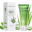 Aloderma 99% Organic Aloe Vera Gel for Face Made within 12 Hours of Harvest - Natural Hydrating Pure Aloe Vera for Soothing Skincare - Moisturizing