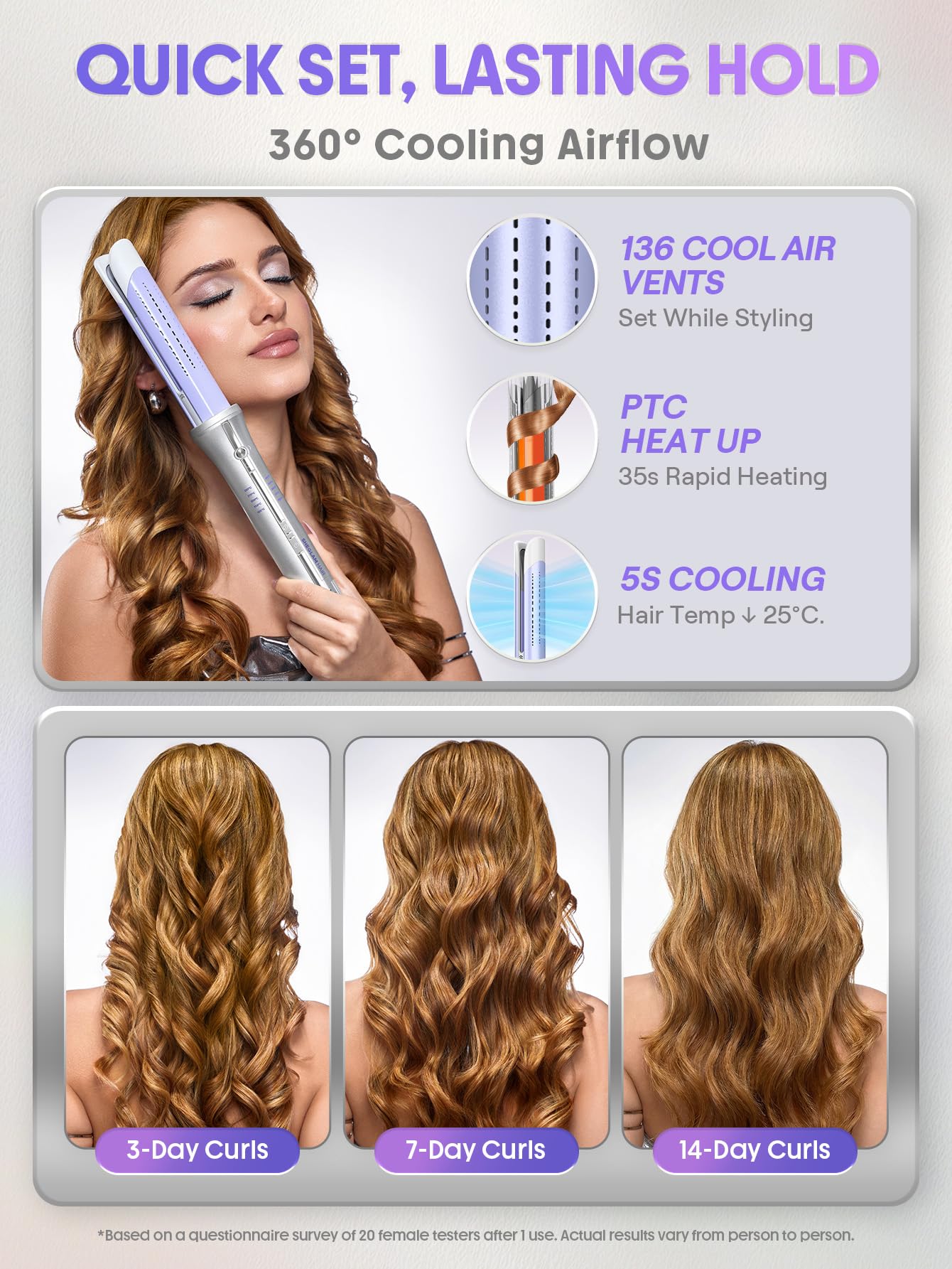 SHEGLAM One Touch Airflow Styler Pro 1 inch Automatic Rotating 3.0 Cool Air Technology for No-Wait, Curling Iron, Bouncy & Long-Lasting Curls, Zero Beauty and Personal Care SHEGLAM