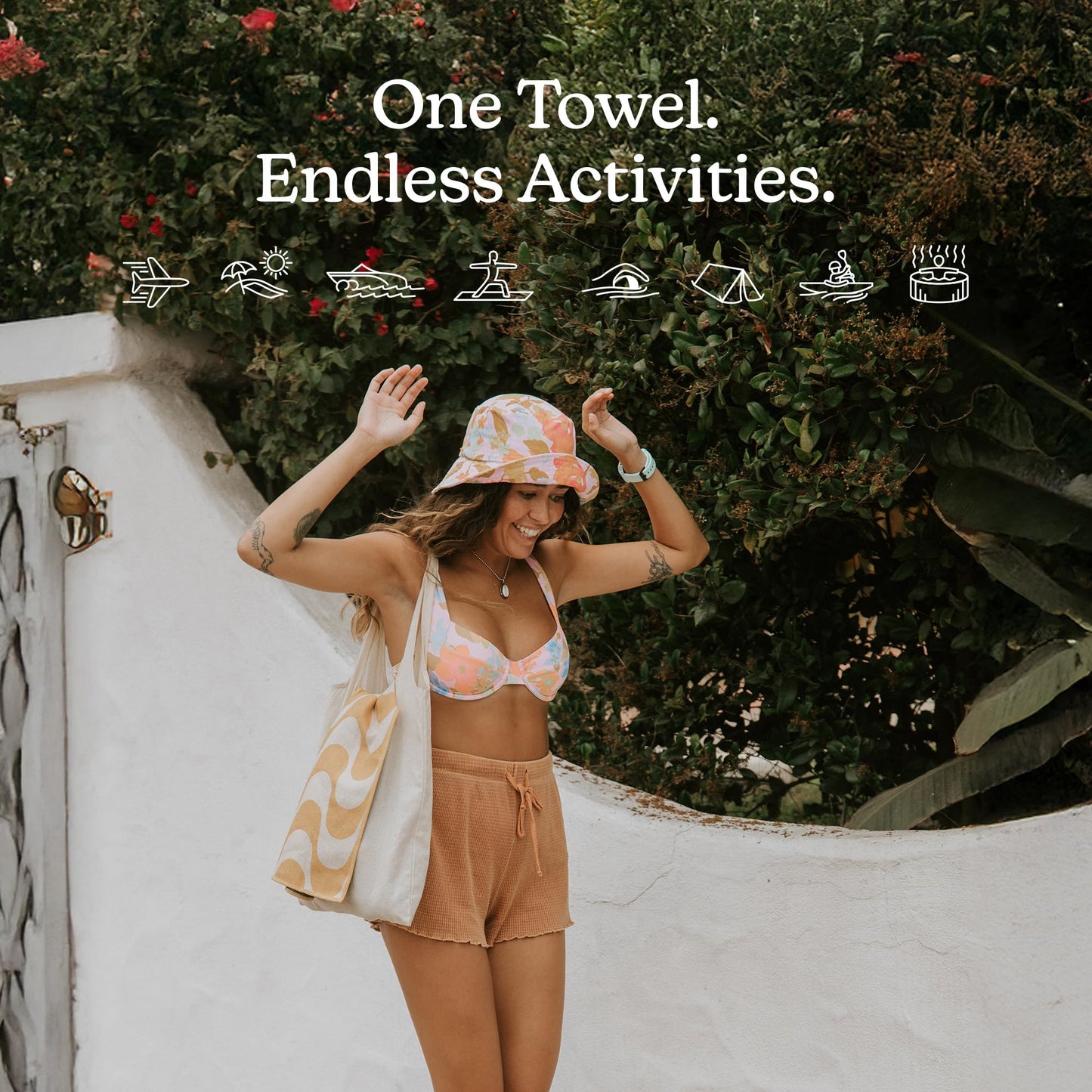 Nomadix Mini Towel - Perfect for Beach, Pool, Travel, Camping, Yoga - Made with Recycled Materials - Super Absorbent - Sand Resistant - Copacabana…