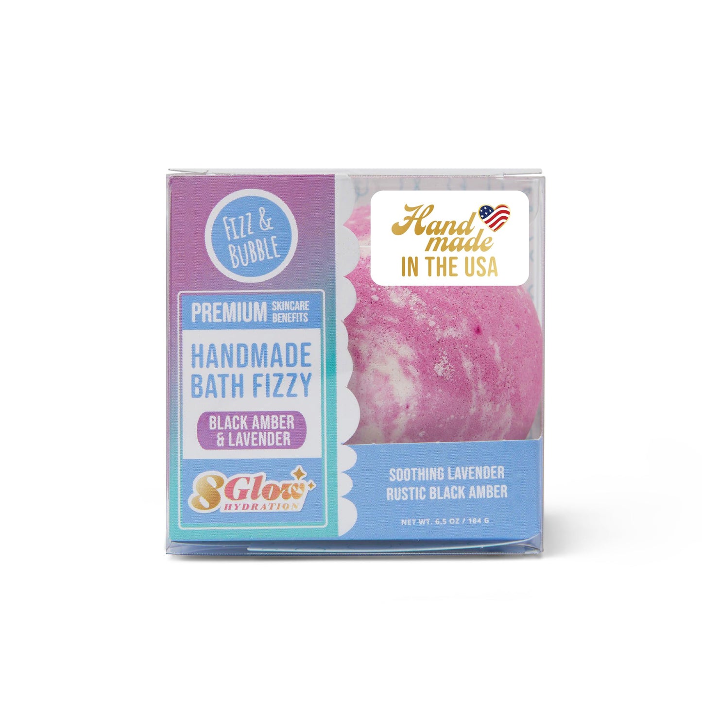 Fizz & Bubble Premium Moisturizing Artisan Bath Bomb Fizzies for Adults, Women, Kids, and Gifts - Black Amber and Lavender