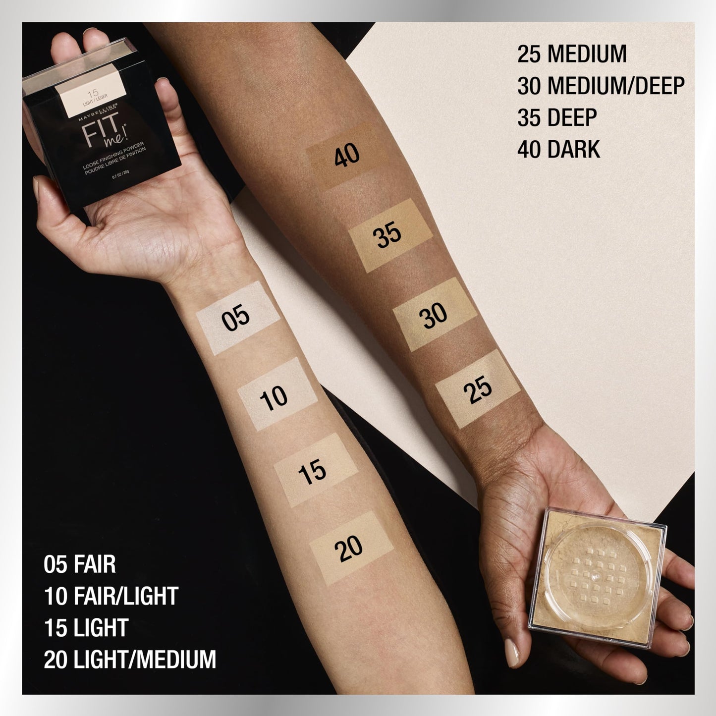 Maybelline Fit Me Loose Setting Powder, Face Powder and Finishing Makeup, Light, 1 Count