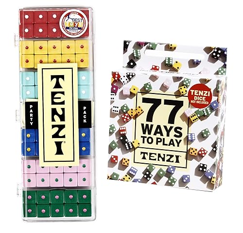 TENZI Party Pack Dice Game Bundle with 77 Ways to Play A Fun, Fast Frenzy for The Whole Family - 6 Sets of 10 Colored Dice - Colors May Vary