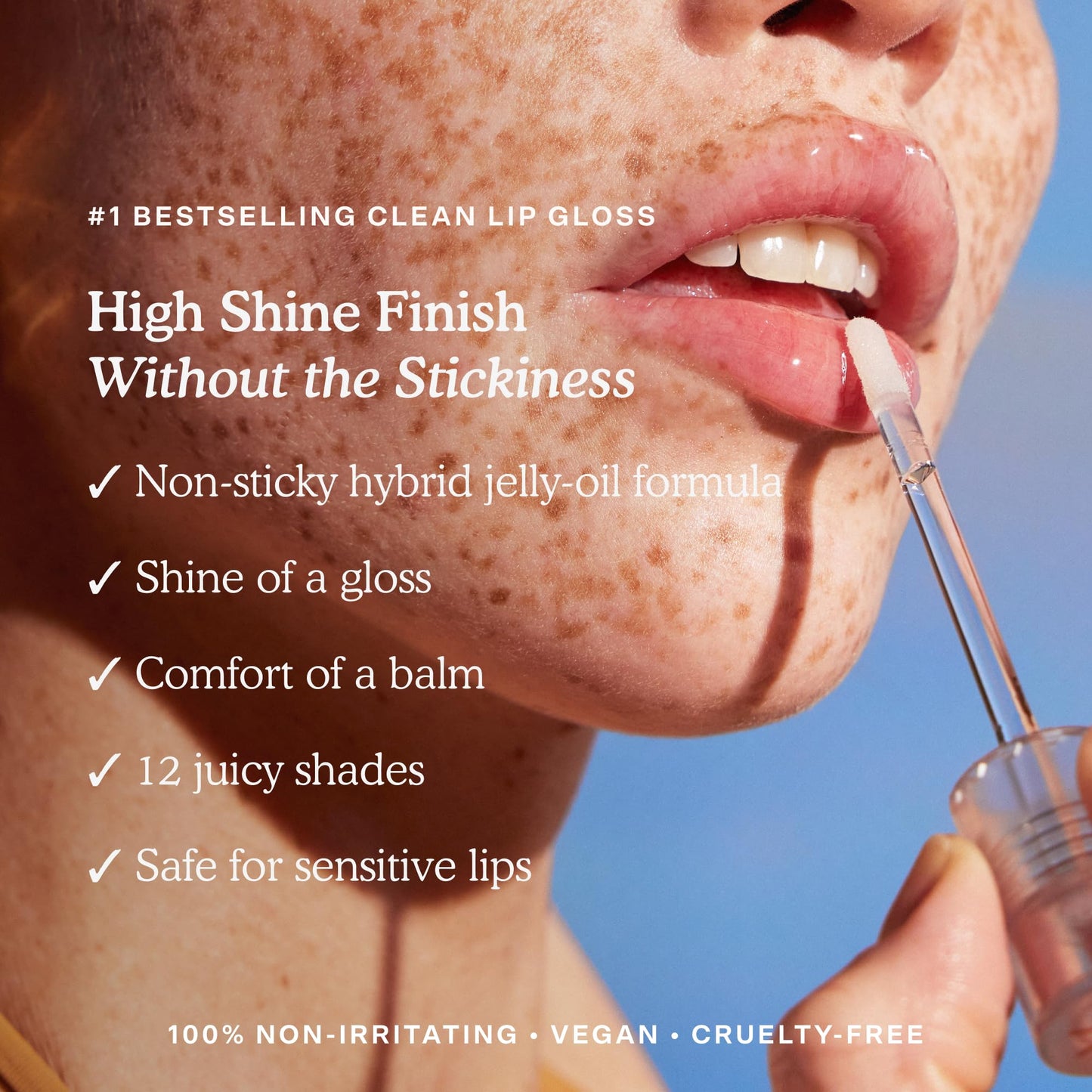 Tower 28 ShineOn Milky Lip Jelly, OAT | Non-Sticky, Vegan Lip Gloss in Milky Peachy Pink | Apricot and Raspberry Seed Oil | Moisturizing, Clean