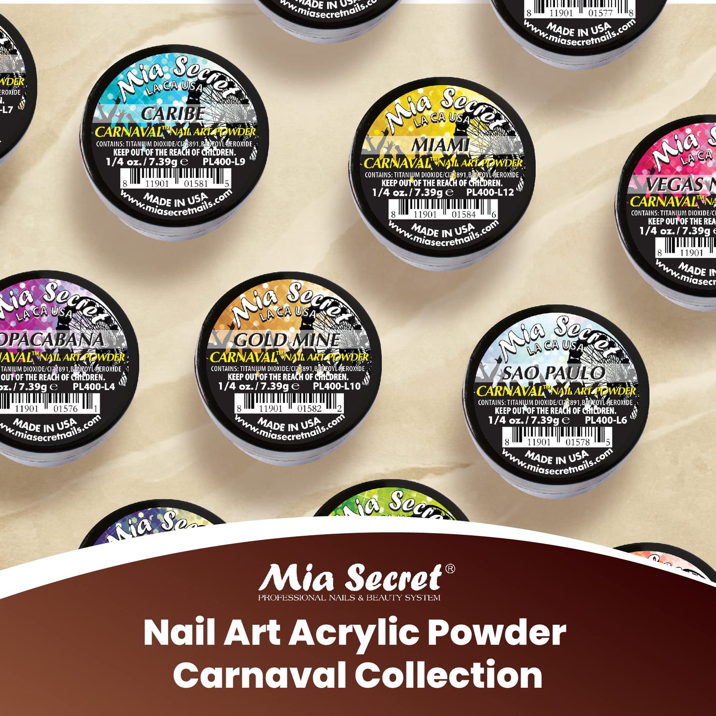 Mia Secret Nail Art Acrylic Powder Carnaval Collection. Beauty & Personal Care Mia Secret