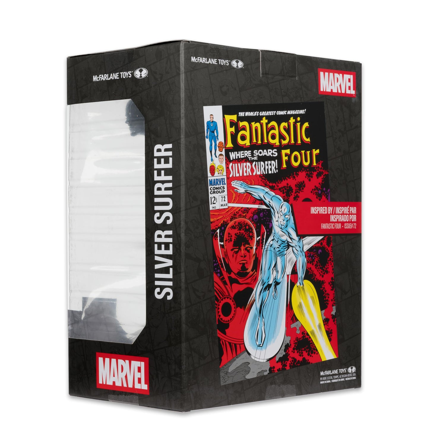 McFarlane Toys -Marvel Silver Surfer 1:6th Scale Collectible with Scene (Fantastic Four #72)