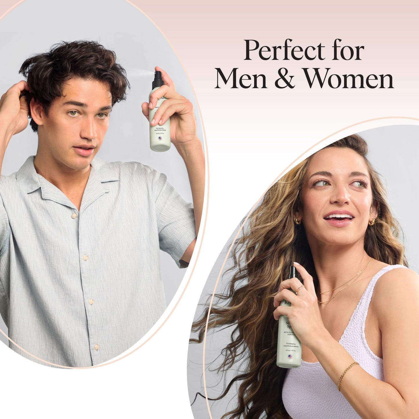 Kitsch Sea Salt Spray for Men and Women | Hair Spray with Rosemary, Biotin, Magnesium - Hair Texturizer for Natural Curls and Beach Waves | Ideal