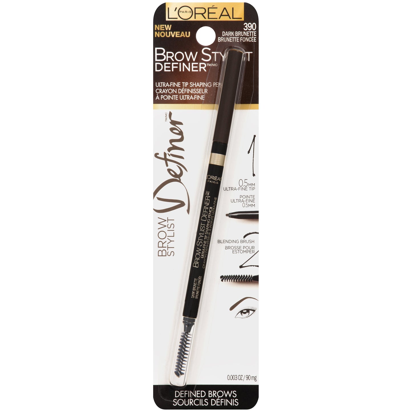 L'Oreal Paris Makeup Brow Stylist Definer Waterproof Eyebrow Pencil, Ultra-Fine Mechanical & Retractable Brow Pencil, Draws Tiny Brow Hairs & Fills