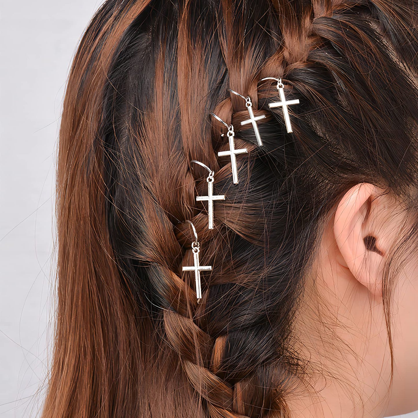 10-Piece Gold & Silver Alloy Hair Clips, Hair Accessories for Braids with Butterfly Charms, Braid Clips with Crystal Accents, Hair Jewelry Hair Cuffs