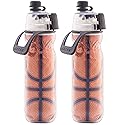 O2COOL Mist 'N Sip Misting Water Bottle 2-in-1 Mist And Sip Function With No Leak Pull Top Spout Reusable Sports Water Bottle - 20 oz (2 Pack