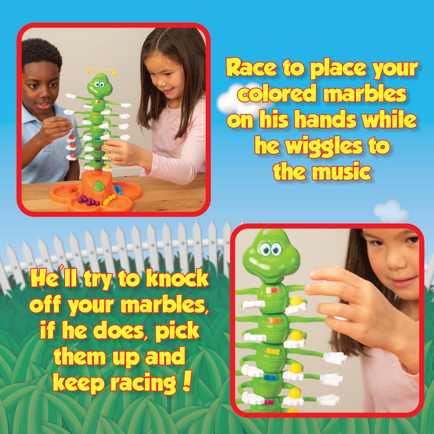 PlayMonster Giggle Wiggle Board Games for Kids, Hand-Eye Coordination, Preschool Games, The Twisting-Turning Race to Get Your Marbles to The Top…