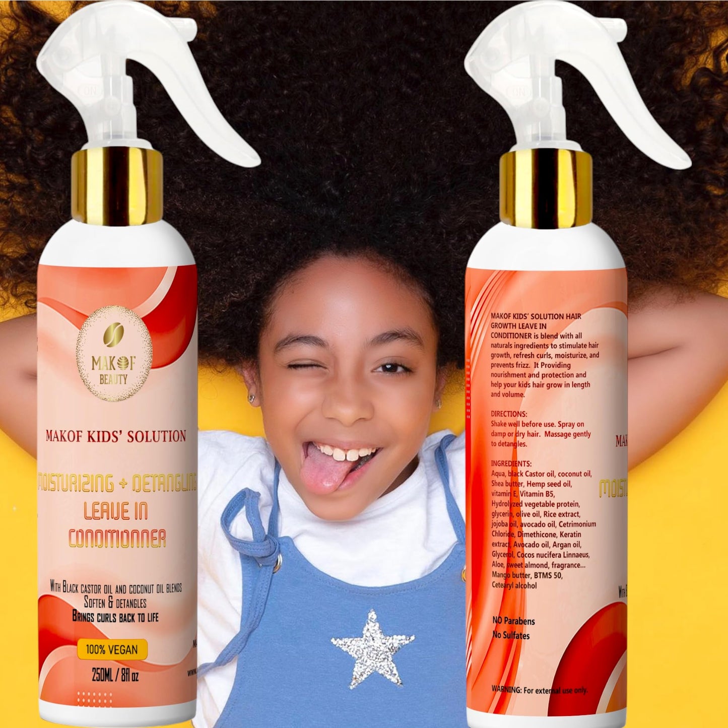 Kids Leave in Conditioner, Softens, Detangles Tough and Tangles Knots. Nourishing and Natural Formula with Mango butter, Keratin, Jojoba oil, Hemp