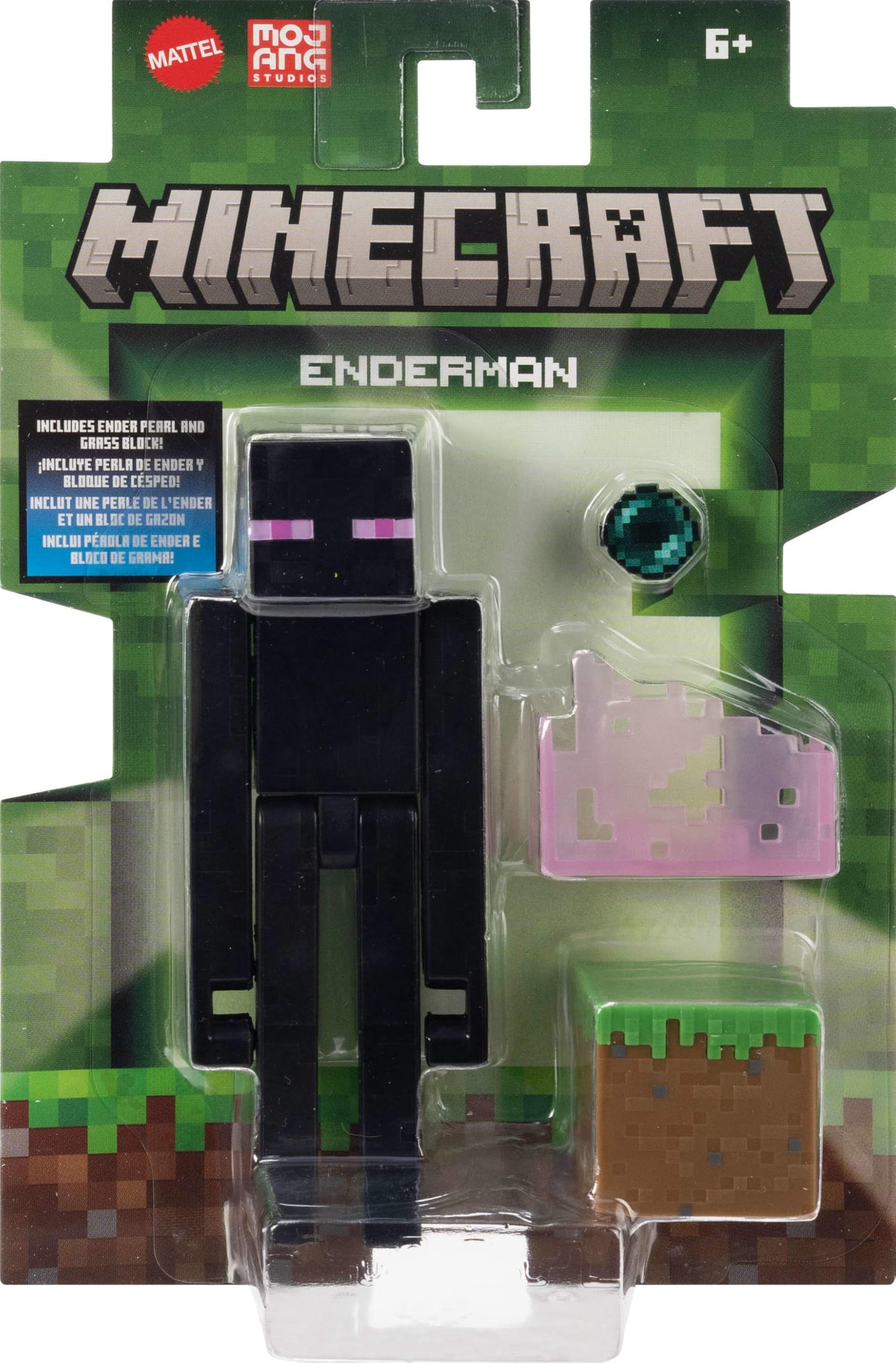 Mattel Minecraft Action Figure & Accessories 2-Pack with Enderman in 3.25-inch Scale, Collectible Toy Set