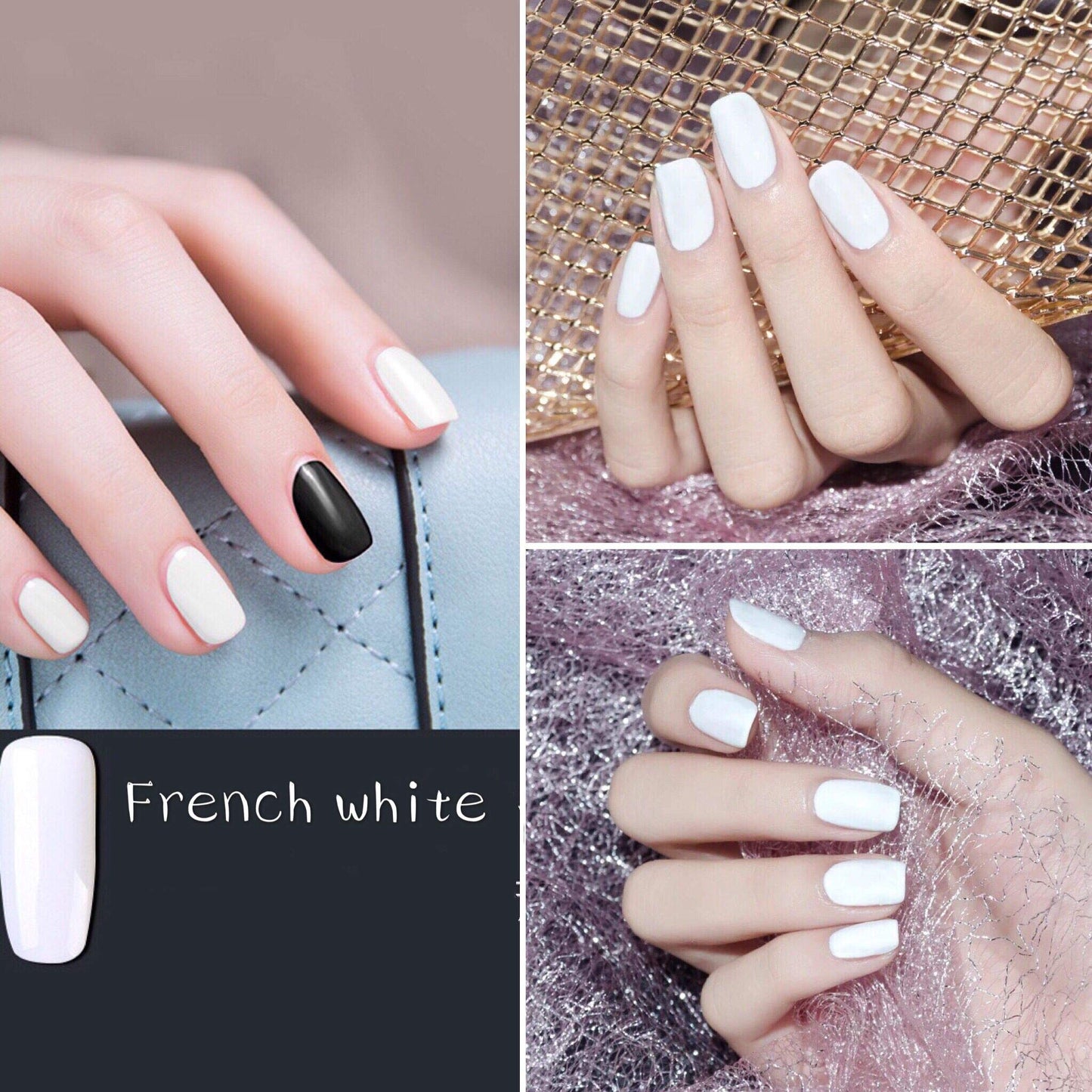 Vishine Gelpolish Professional Manicure Salon UV LED Soak Off Gel Nail Polish Varnish Color French White (1323)