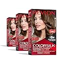 Revlon Colorsilk Beautiful Color Permanent Hair Color, (OLD VERSION) 50 Light Ash Brown (Pack of 3)
