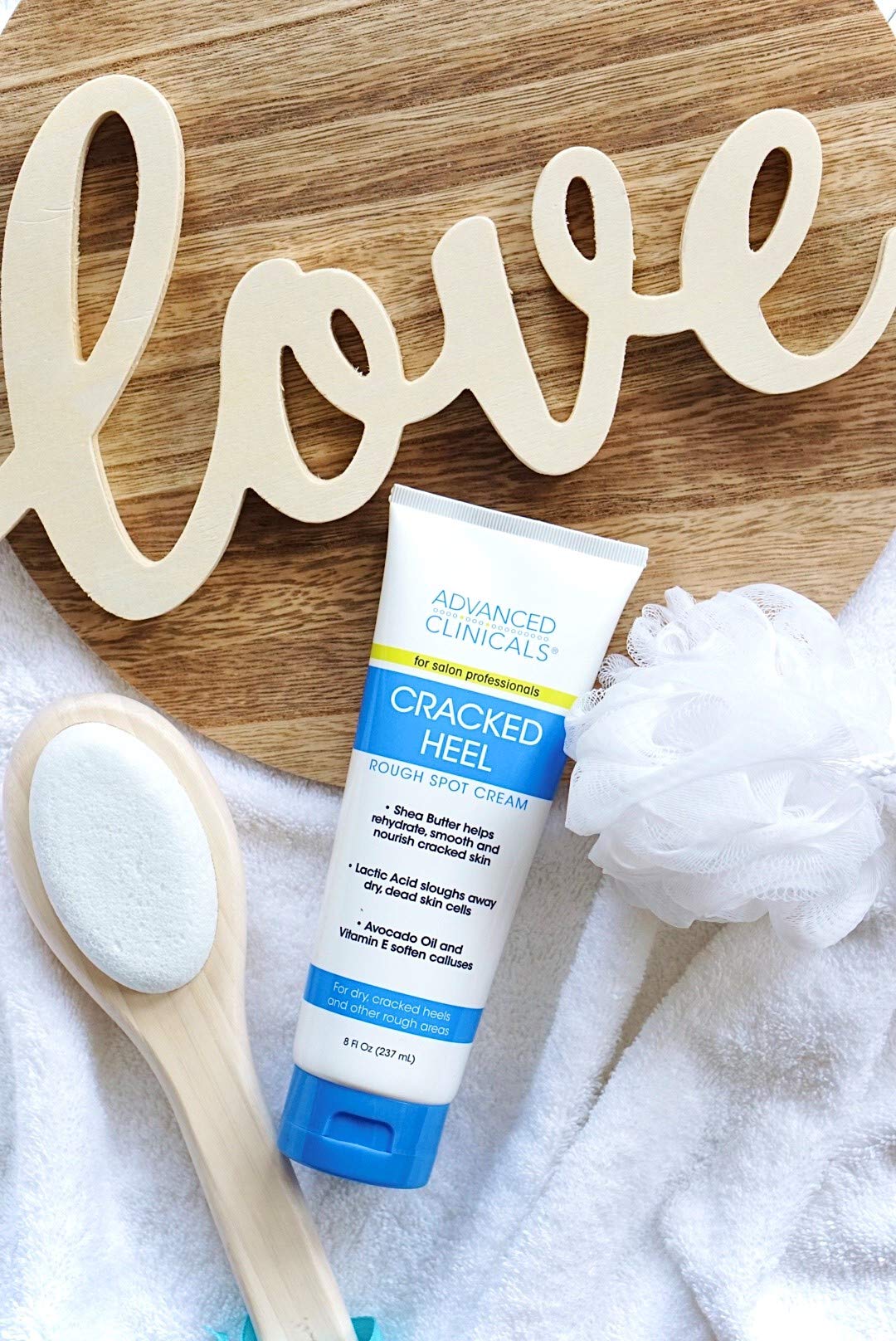 Advanced Clinicals Cracked Heel Foot Cream Skin Care Moisturizer Lotion For Feet W/Shea Butter | Helps Heal Cracked Skin, Rough Spots, Calluses, & Dry