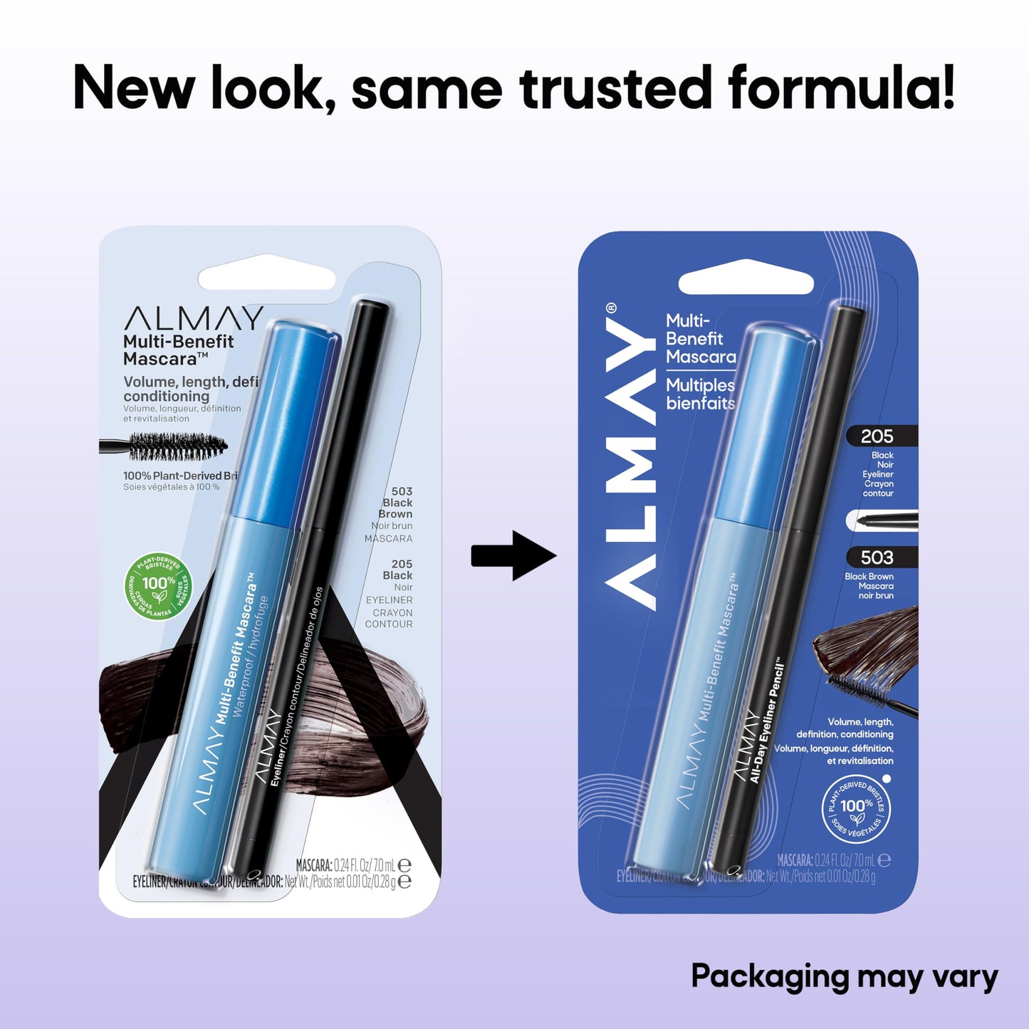 Almay Multi-Benefit Mascara and Eyeliner Duo, Eye Makeup Gift Set for Women, Black Brown