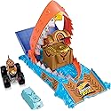 Hot Wheels Monster Trucks Arena Smashers Treasure Chomp Challenge Playset with 1:64 Scale Tiger Shark Toy Monster Truck & 1 Crushed Car