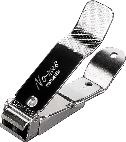 No-mes Toenail Clipper, Catches Clippings, Patented Ergonomic Grip, Built-in Nail File, Made in USA
