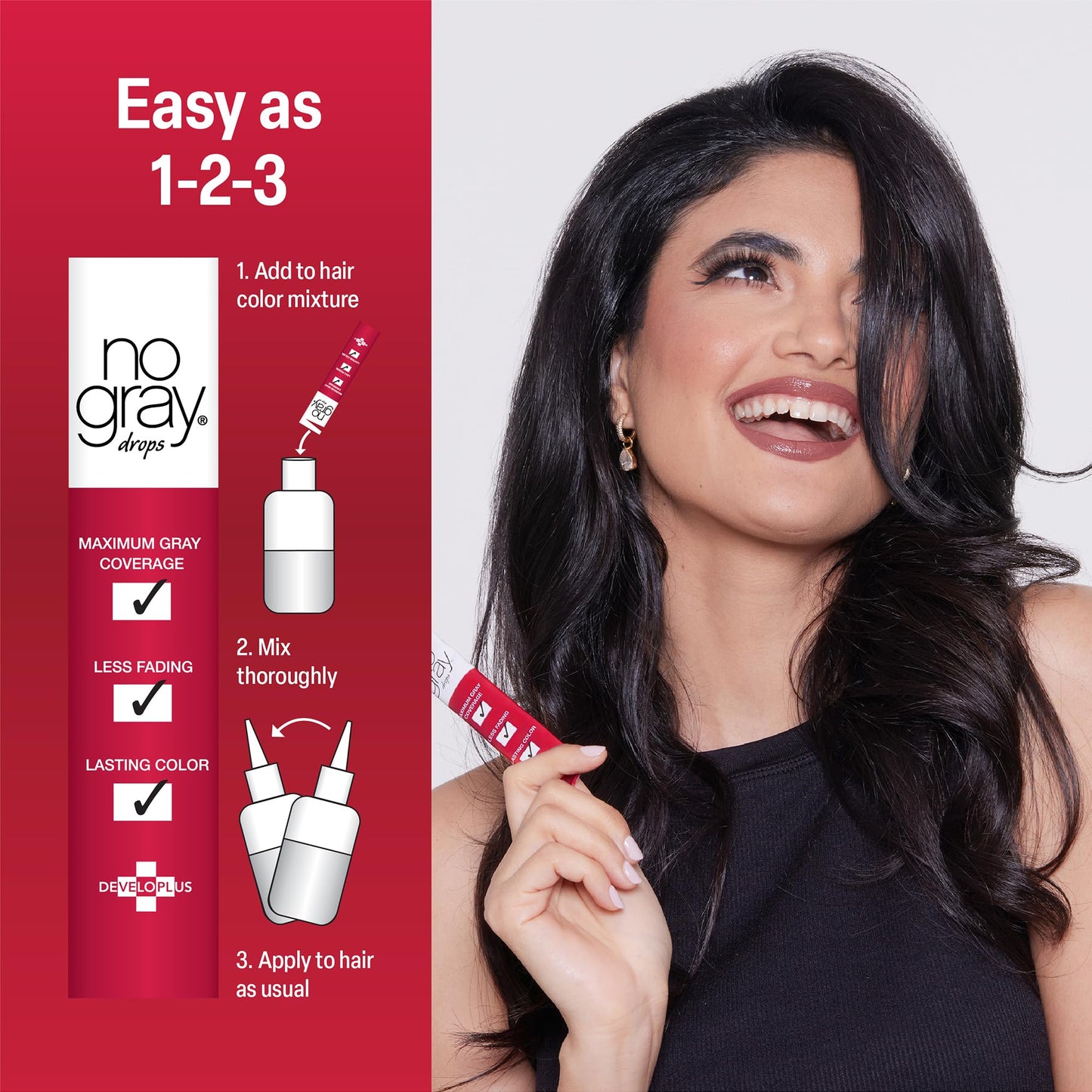 No Gray Color Drops, 2 Pack, Cover Gray Hair, Prevent Premature Color Fade, and Extend Time Between Root Touch Ups, Compatible with Permanent and Semi