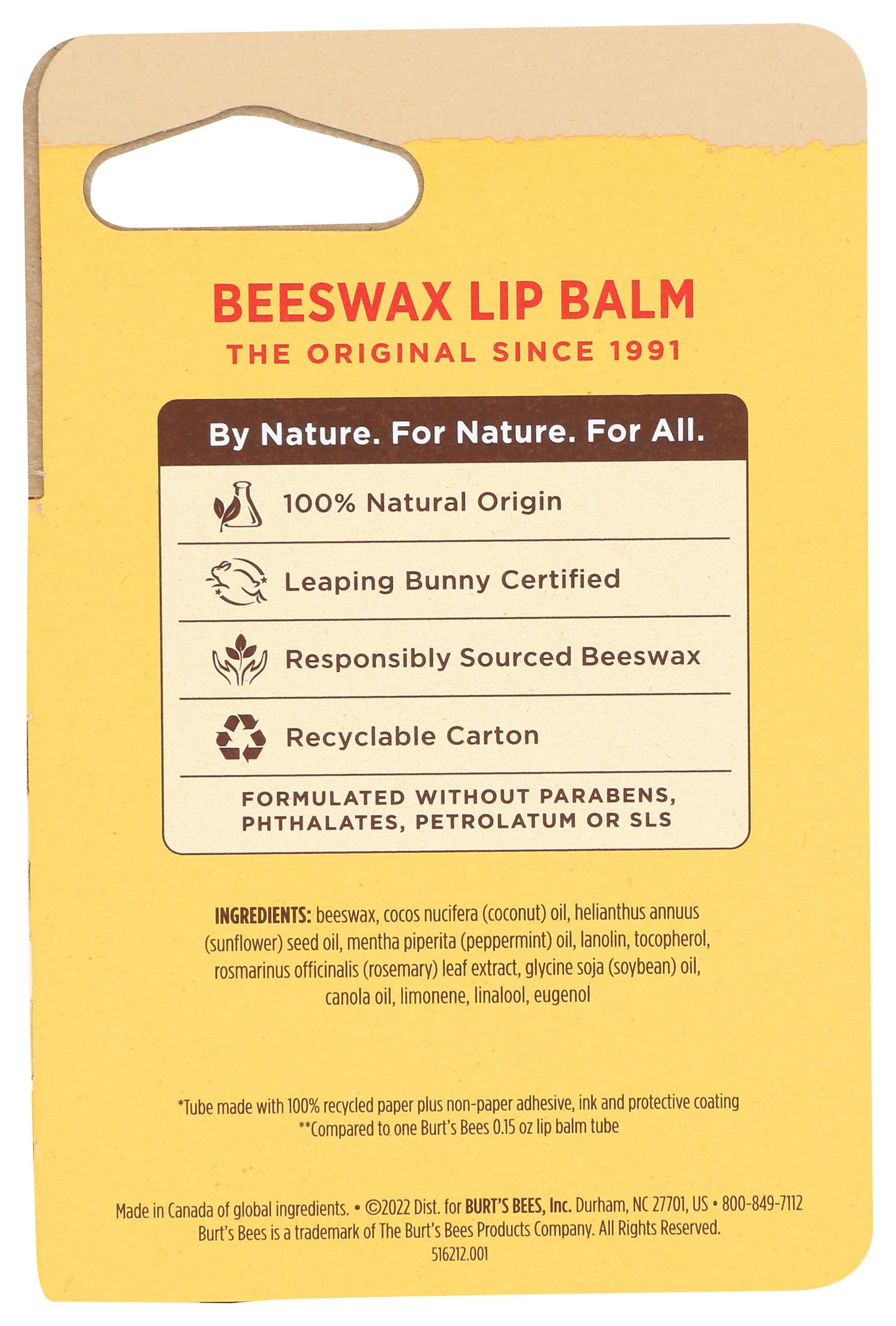 Burts Bees, Lip Balm Original Beeswax, 0.34 Ounce Beauty and Personal Care Burt's Bees