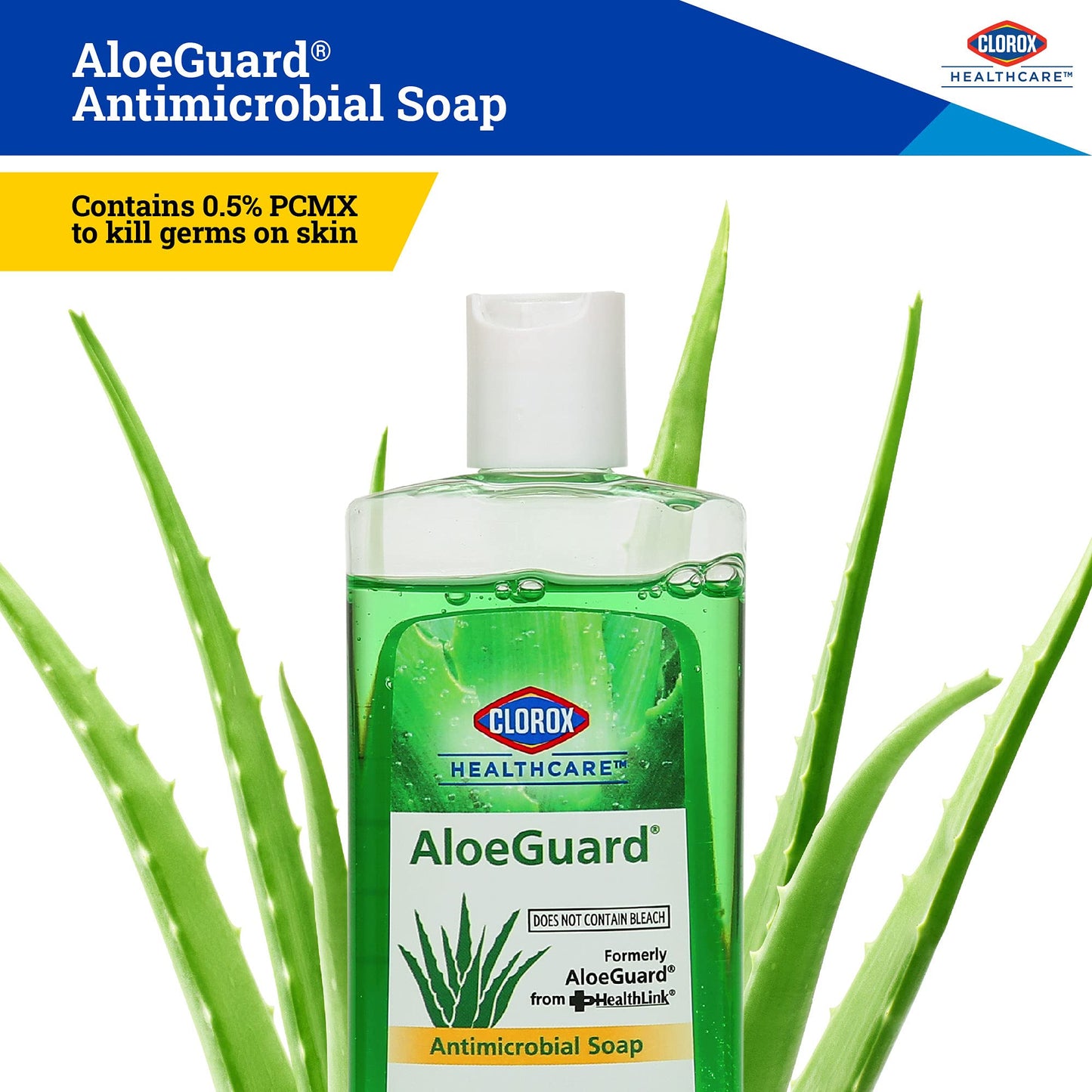 Clorox Healthcare AloeGuard Antimicrobial Liquid Hand Soap, Travel Size 4 Fl Oz Bottle, Triclosan-Free, Infused with Aloe Vera and Vitamin E, Gentle Beauty & Personal Care Clorox