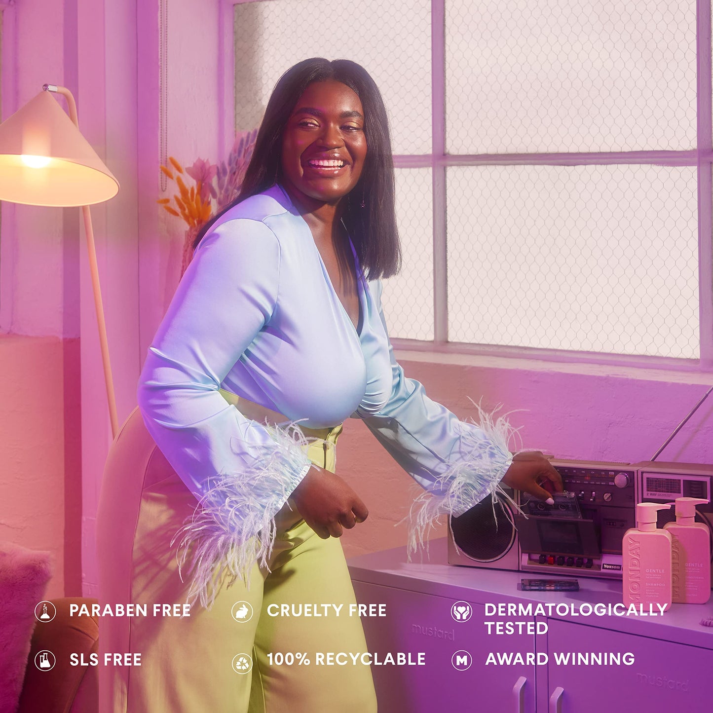 MONDAY HAIRCARE Gentle Shampoo + Conditioner Set (2 Pack) 12oz Each for Normal to Delicate Hair Types, Made from Coconut Oil