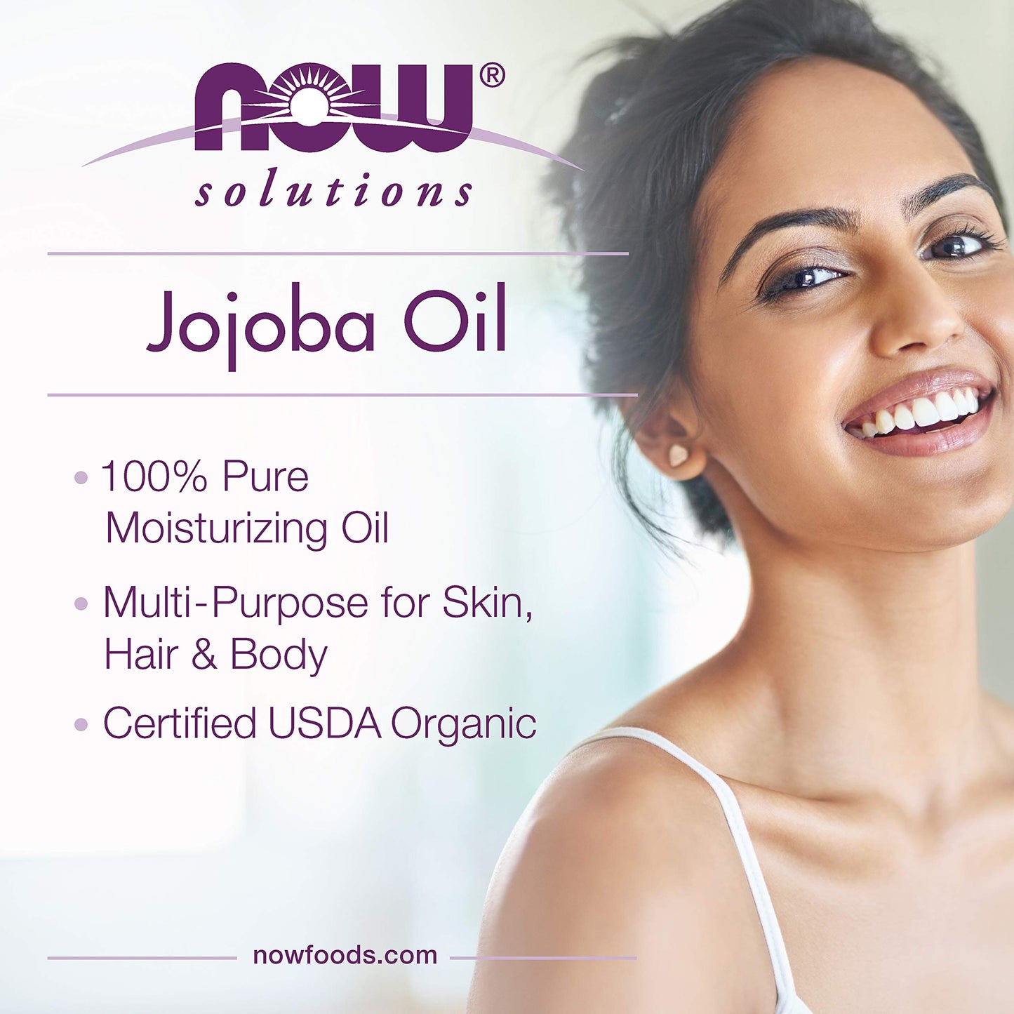 NOW Solutions, Organic Jojoba, Moisturizing Multi-Purpose Oil for Face, Hair and Body, 8-Ounce Beauty & Personal Care NOW Foods