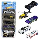 Hot Wheels Set of 5 Batman Toy Vehicles in 1:64 Scale from Batman TV Shows, Movies & Comics (Styles May Vary)