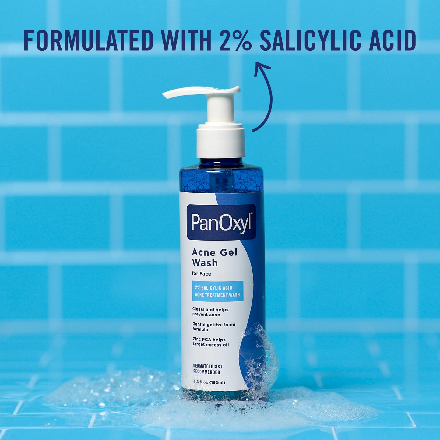 PanOxyl Acne Gel Wash, 2% Salicylic Acid, Moisturizes with Blue Algae and Aloe Vera, Mattifies with Zinc PCA, Nourishes Skin with Green Tea Extract