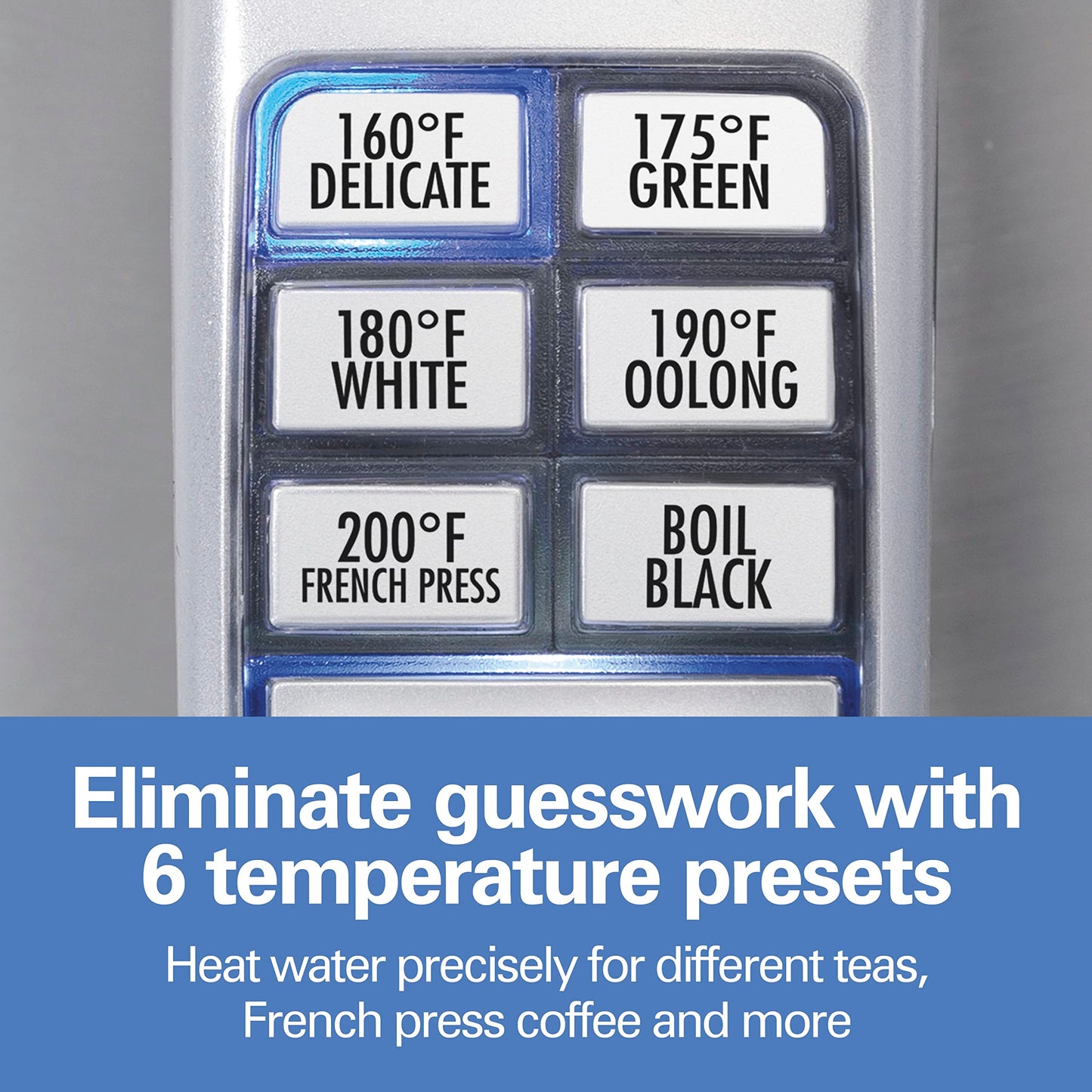 Hamilton Beach 1.7 Liter Temperature Control Electric Kettle, Water Boiler & Heater, Fast Boiling 1500 Watts, BPA Free, Cordless, Auto-Shutoff…