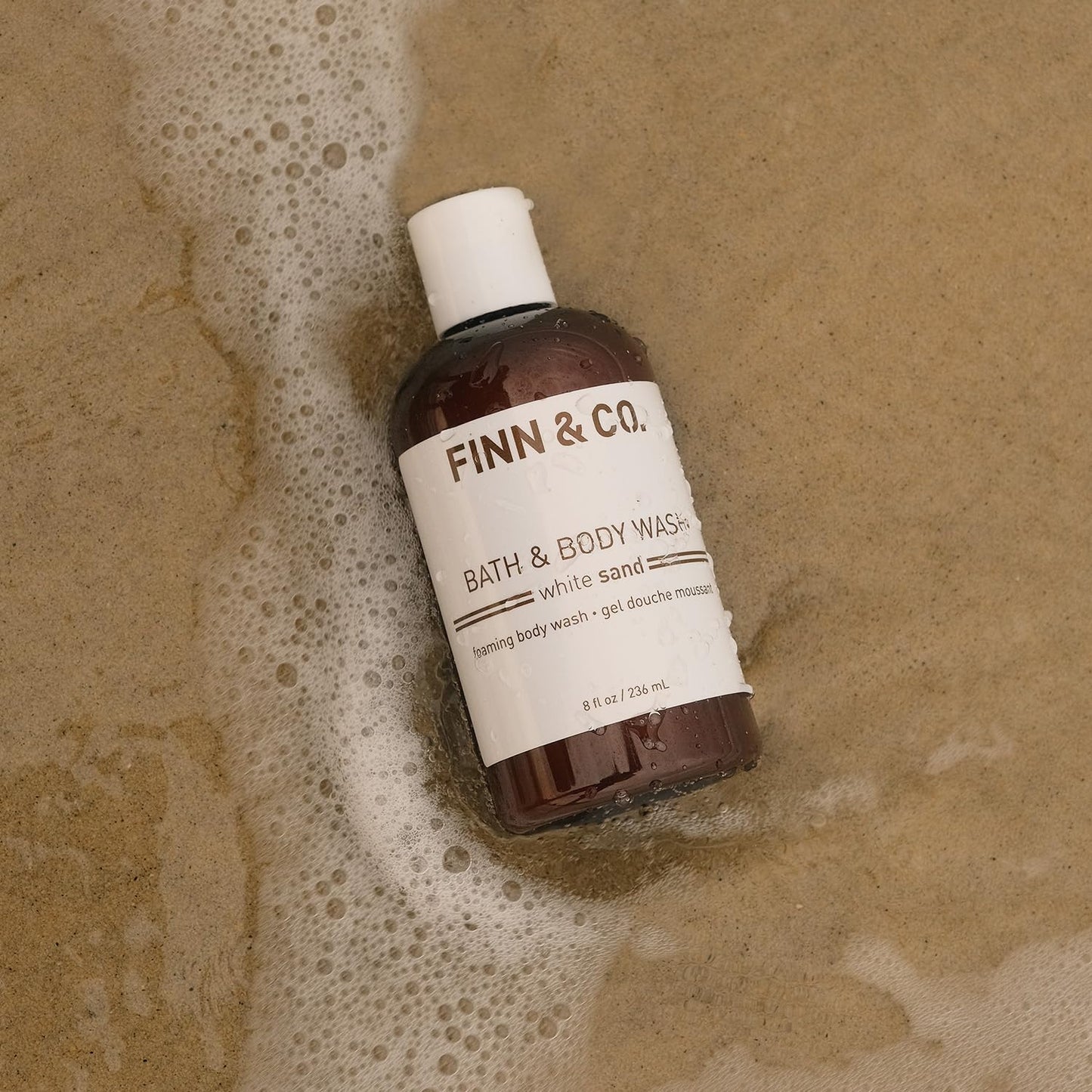 FINN & CO. White Sand Body Wash - Beach Inspired Scent with Aloe & Green Tea - Gently Cleanses, Soothes & Softens Skin - Cruelty Free Body Cleanser