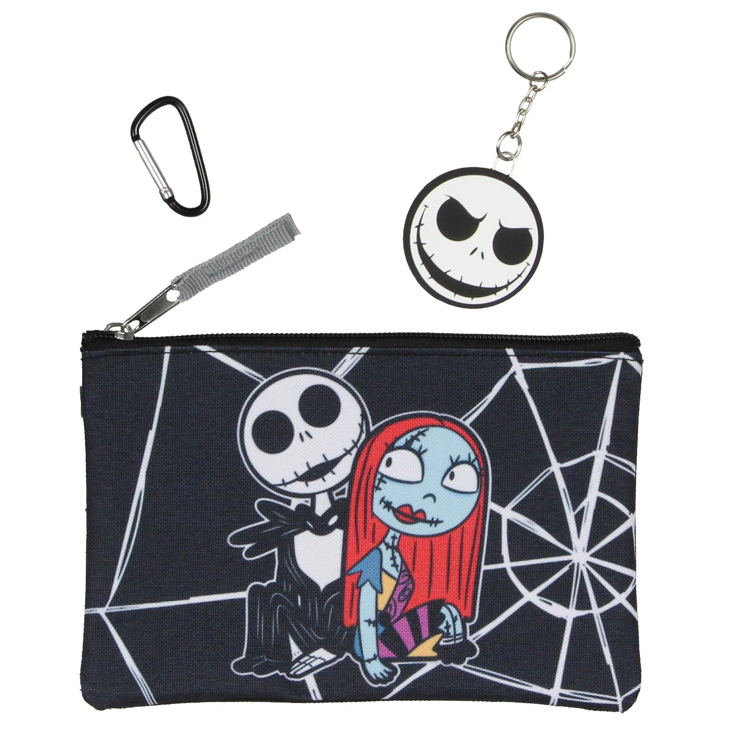 Disney Nightmare Before Christmas Jack Skellington 5 Pc Backpack Set With Lunch Box Pencil Case Carabiner And Keychain