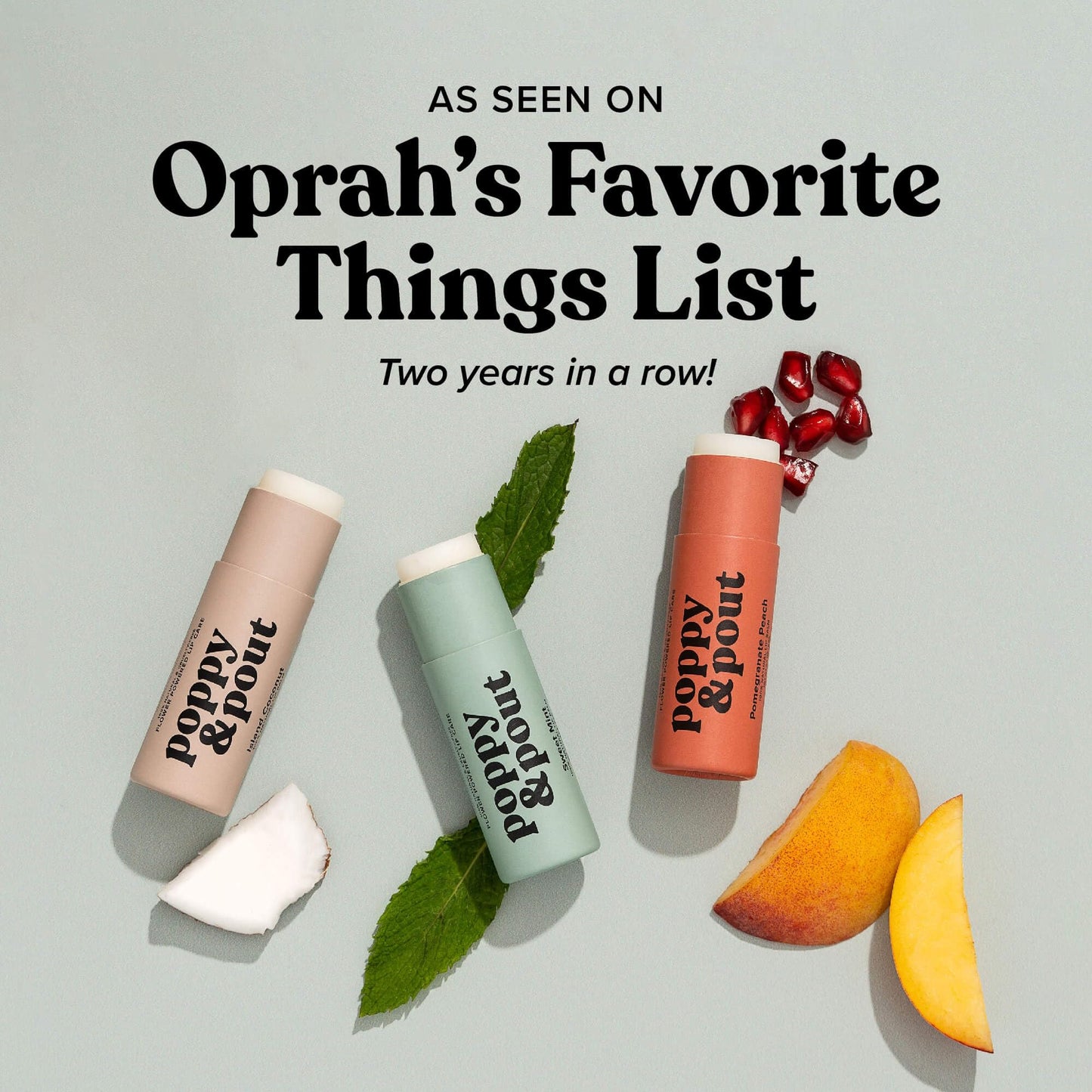 Poppy & Pout Pomegranate Peach Jumbo Lip Balm | All Natural Lip Balms & Moisturizers | Hydrates with Beeswax, Vitamin E, Organic Coconut Oil |