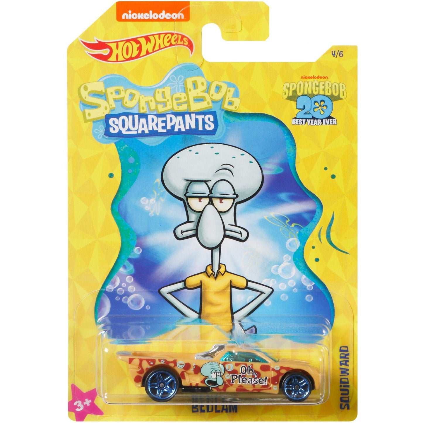 Hot Wheels SpongeBob Squarepants Bedlam 1:64 Scale Car, Tan, 4 Pack, Unisex, Ages 3+