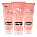 Neutrogena Oil Free Pink Grapefruit Acne Face Wash with Vitamin C, 2% Salicylic Acid Acne Treatment, Gentle Foaming Facial Scrub to Treat & Prevent