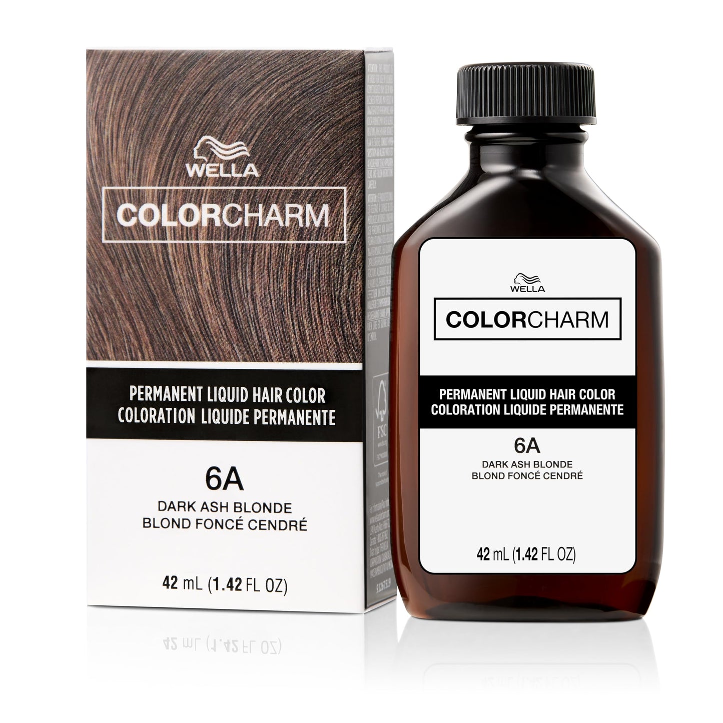COLORCHARM Permanent Liquid Hair Color for Gray Coverage| 6A Dark Smokey Ash Blonde | 1.4 Fl Oz