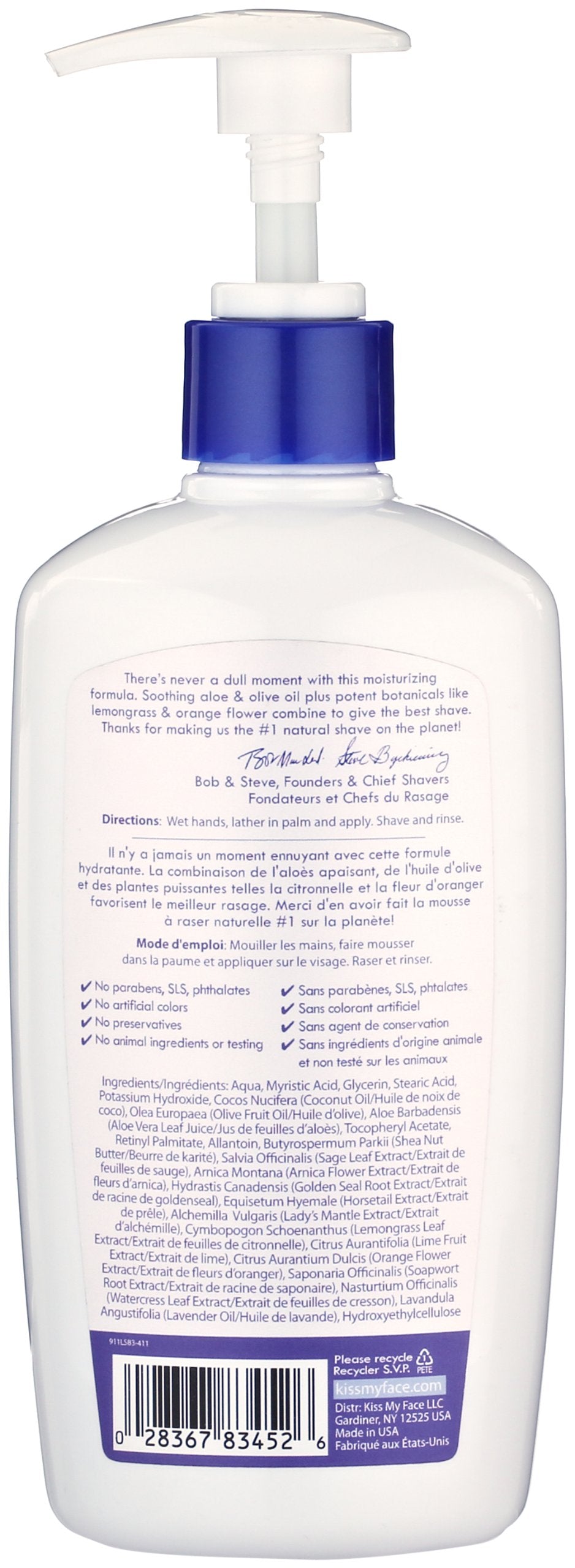 Kiss My Face Vitamin Enriched Moisture Shave with Essential Oils, Lavender & Shea - 11 oz