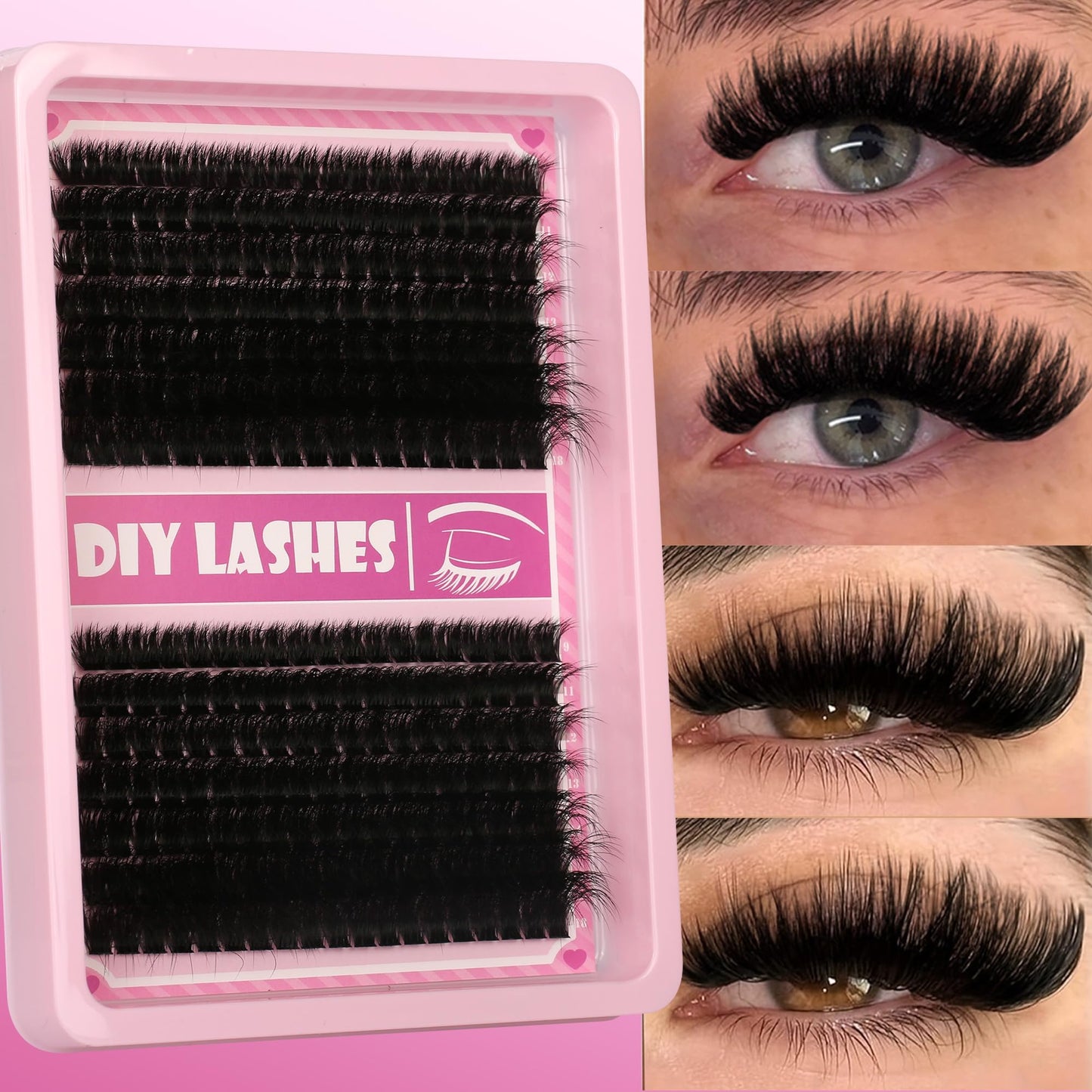 Gmagictobo Lash Clusters C Curl Lash Clusters Kit Lashes Clusters 280 Pcs Individual Eyelash Clusters DIY Lash Extension Kit for Self Application Beauty and Personal Care Gmagictobo