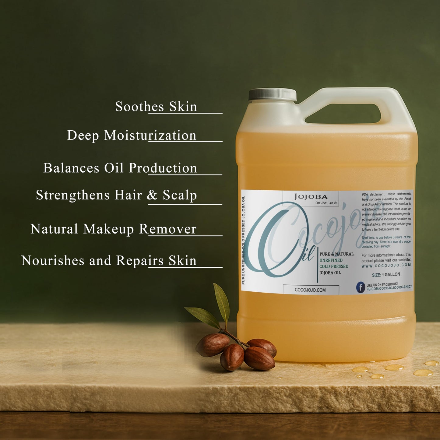Cocojojo Jojoba Oil Organic, jojoba oil for Hair Growth, jojoba oil for Skin, for Face, 100% Pure Natural, Cold Pressed, Deep Moisturizing Anti-Aging