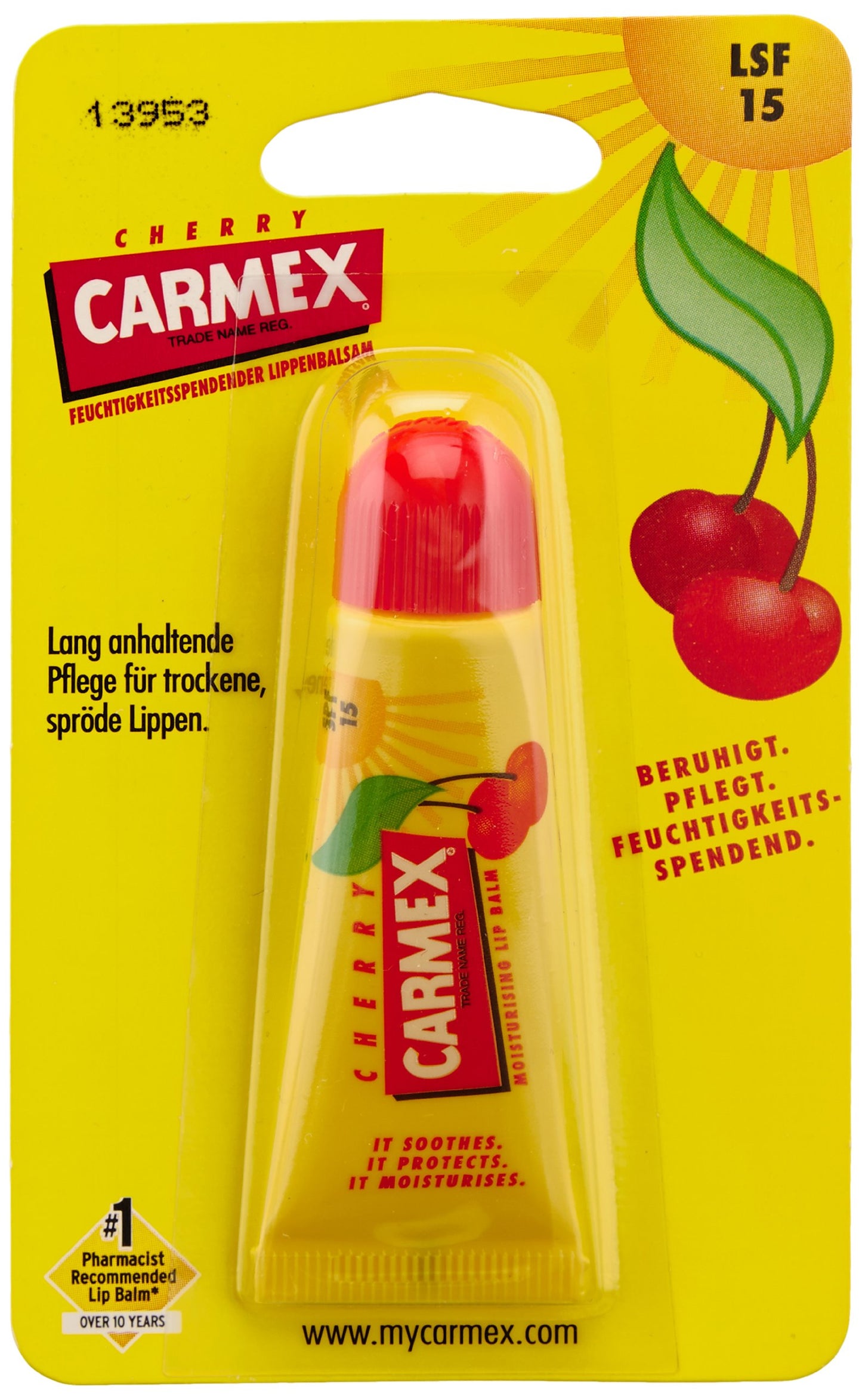 Carmex Cherry Lip Balm SPF 15 0.35 oz (Pack of 12)