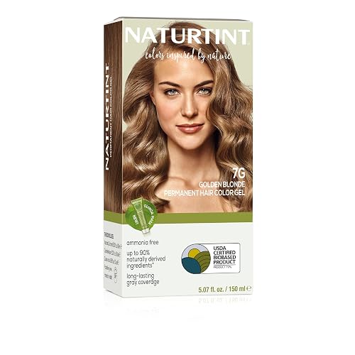 Naturtint 7G Golden Blonde Permanent Hair Color (Pack of 1), Ammonia Free, Vegan, Cruelty Free, up to 100% Gray Coverage, Long Lasting Results