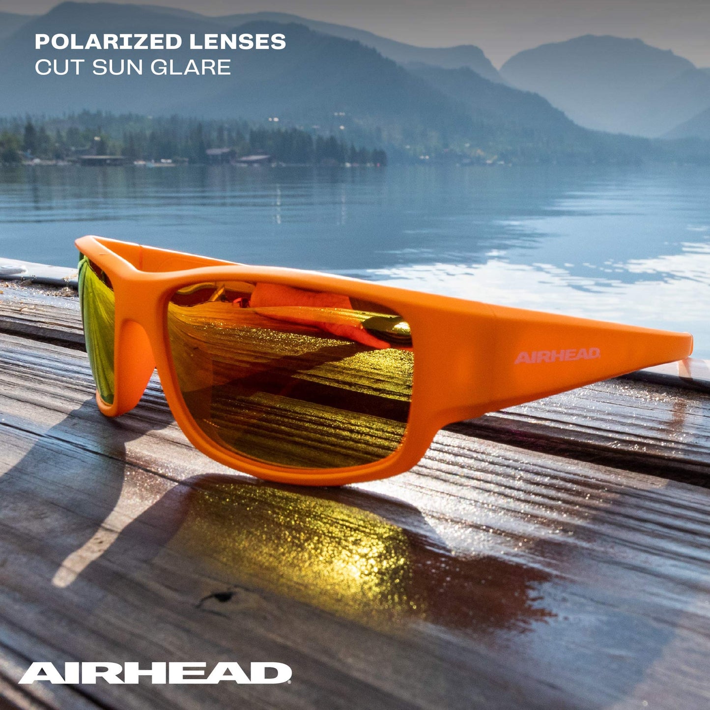 AIRHEAD Sport Round Sunglasses, Orange, Adult